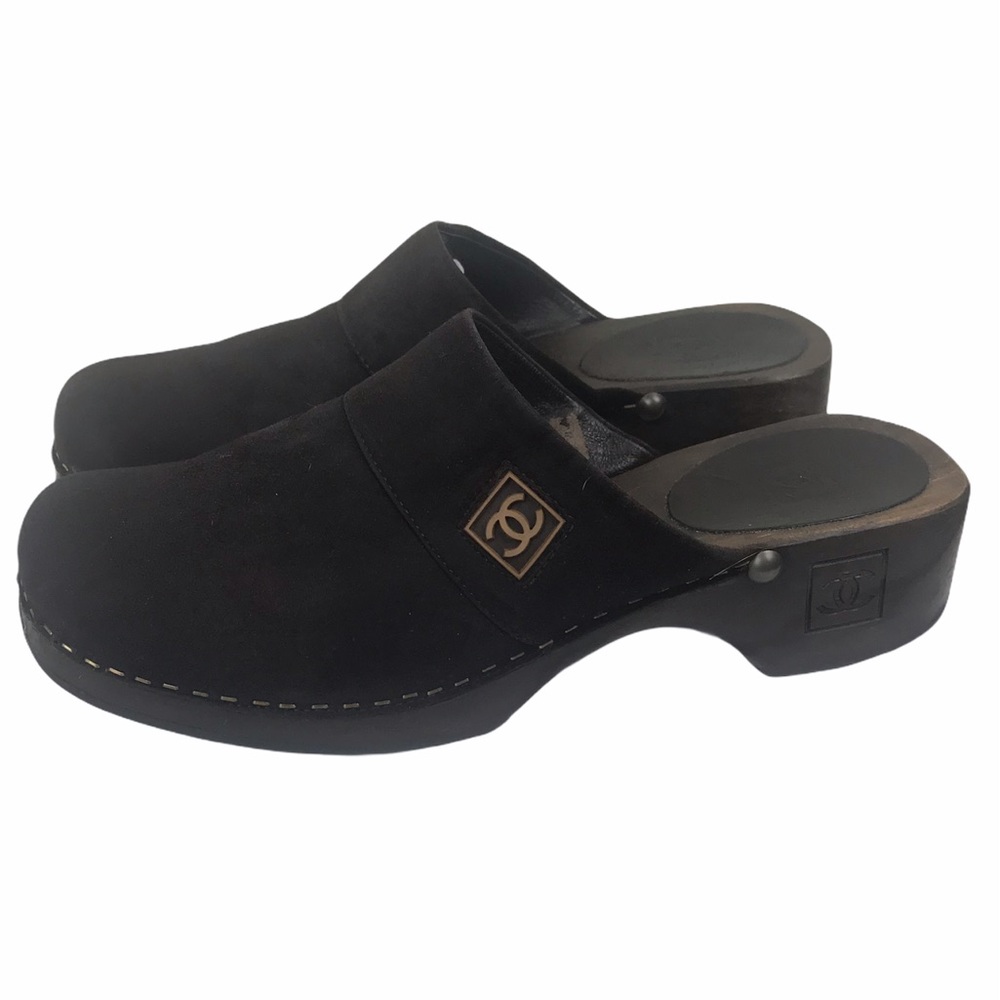 VINTAGE CHANEL Mules Clogs Slides Shoes size 37